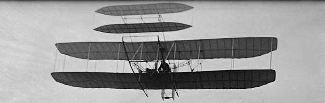 The Wright Flyer III during its 46th flight, Huffman Prairie, Dayton, Ohio, October 4, 1905